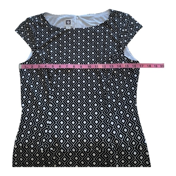 Anne Klein A-Line Fit & Flare Dress With Tiers Black & White - Size 8 - Picture 6 of 9